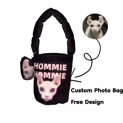 Custom Canvas Bucket Hand-Painted Design Shoulder Bag Customized Pet Canvas Bag • £38.60