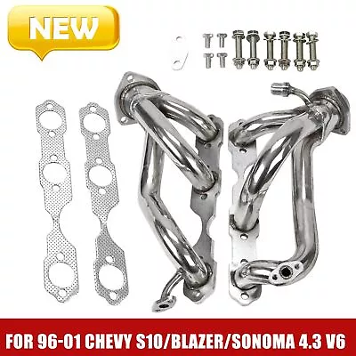 For 96-01 Chevy S10 Blazer Sonoma 4.3L V6 4WD Exhaust Header Manifold StainlesC2 • $120.89