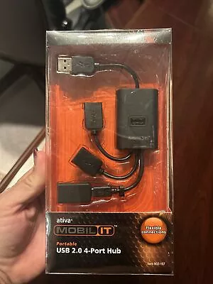 Ativa MOBIL IT Portable USB 2.0 4-Port Hub With Mini USB Connector NEW • $6