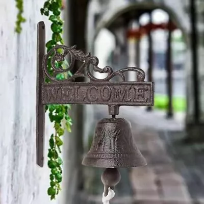 Vintage Design Doorbell Garden Decor Cast Iron Doorbell Wall Bell Door Knocker • $31.84