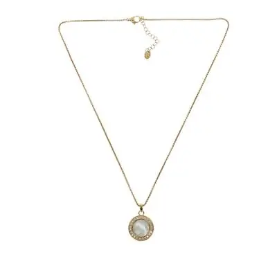 Colleen Lopez Mother Of Pearl Cabochon And White Topaz Pendant With 18  Chain  • $21.24