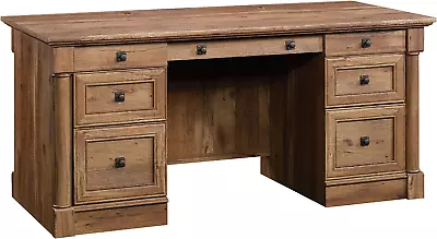 Palladia Executive Desk Vintage Oak Finish • $853.88
