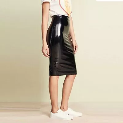 Sexy High Waist Office Casual Pencil Skirt Women's Latex Lacquer PVC Skirts • $57.09