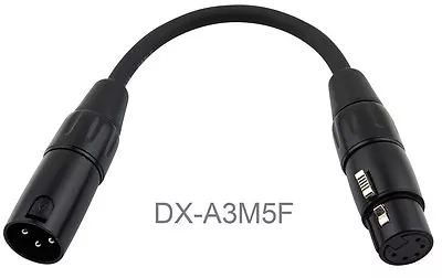 6-inch XLR 5-Pin Female To 3-Pin Male Turnaround DMX Adapter Cable DX-A3M5F • $9.95