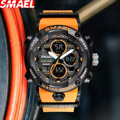 AUS Men 50M Waterproof LED Digital Stopwatch Large Dial Electronic Sport Watch • $27.98