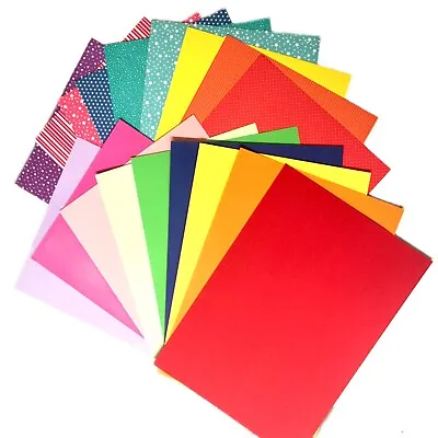 20x Sheet A4 Multi Coloured Multi Patterned Card Stock For Card Making • £5.99
