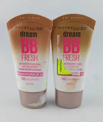 2 Pack Maybelline Dream Bb Fresh Skin Hydrating Beauty Balm 140 Deep Sheer Tint • $11.16