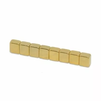 25x N52 GOLD 3.7x2.2x3.2mm Block Magnets Neodymium Arts Fridge | Craft Model • $26.93