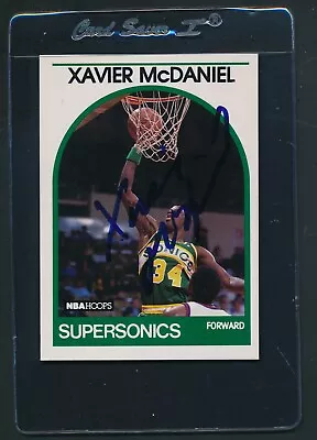 1989/90 Hoops #70 Xavier McDaniel Supersonics Signed Auto *D8621 • $5