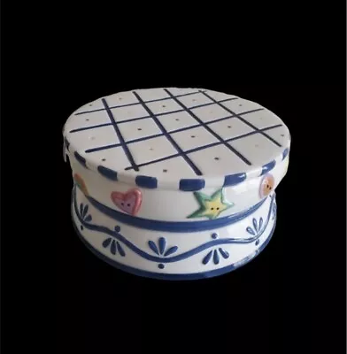 Tammany Devine 1999   Buttons & Snow  Ceramic Cake Stand 7 Inch • $12