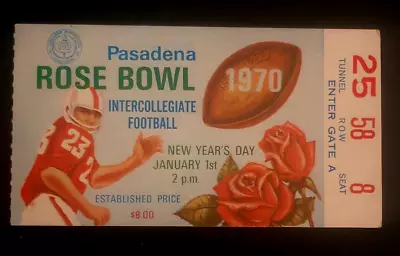 1970 Rose Bowl Ticket Stub   #7 Michigan Wolverines - #5 USC Trojans • $24