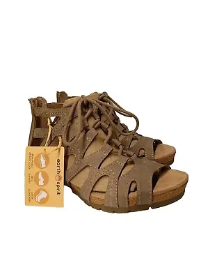 Lace-Up Wedge Strappy Sandals Sz 9 Women BOHO Style Earth Spirit Kendra Kamilla • $19.87