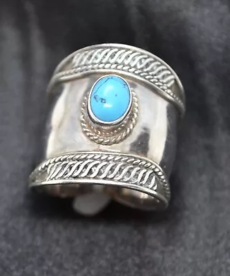 Vintage Sterling Silver 925 Turquoise Ring Size 7 3/4 • $43