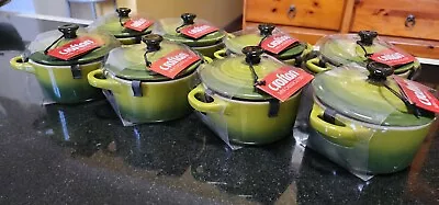 8 X Crofton Mini Casserole Dish & Lid Oven Microwave Safe 0.3l Green Stoneware • $120