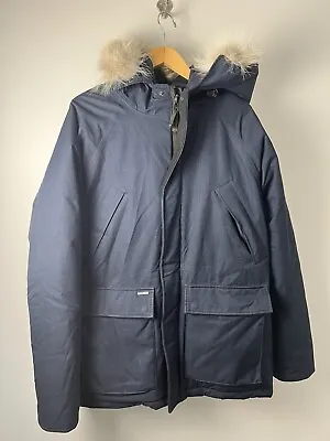 Nobis Heritage Parka Size L Coyote Fur Navy; Preloved; Authenticated • $420.60