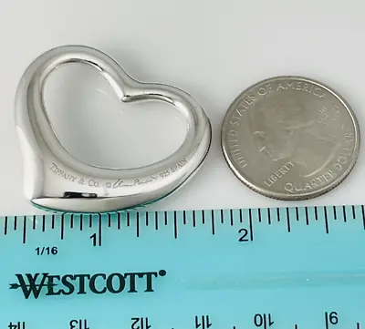 Tiffany Open Heart Pendant XL Extra Large 1.4  35mm Jumbo By Elsa Peretti • $325