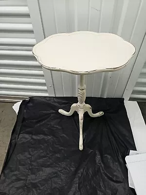 Brandt Mahogany Cherry ? Oval Scalloped Tea Table Antique. Painted White  • $120