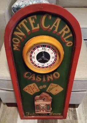 The  Monte Carlo Casino Faites Vos Jeux Wall Clock Decor Retro • $100