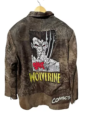 Vintage Genuine Brown Leather Wolverine X-men Jacket Coat Marvel Comics • $299