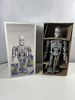 Vintage Style Tin Toy Robot Terminator Endoskeleton Tinplate Walking • £34.99