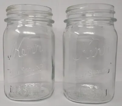 Kerr Pint Mason Jars Self Sealing Without Lids Lot Of 2 • $11.43