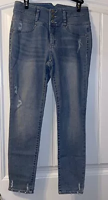 Rewash Jeans 3 Button&Zip Super High Rise Stretch Skinny Blue Size 9/29 • $8.95