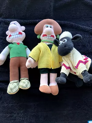 Wallace & Gromit Plush Soft Toys X3  Aardman Vintage Wendolene Wallace & Shaun • £14.99