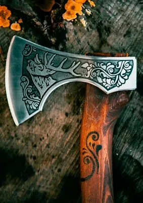 Custom Handmade Carbon Steel Viking Hatchet Tomahawk Hunting Tactical Axe • $90