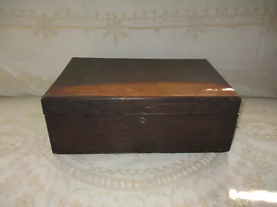 Tiger Oak Wood Box Humidor Tobacco Tea Seeds Victorian Antique Lined • $37.95