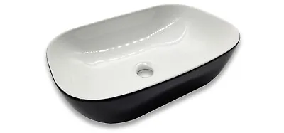 Black Outside/White Inside Gloss Basin Bathroom Sink Bowl Vanity Above Counter • $131.89