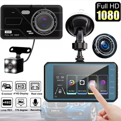 4  In Car Camera Recorder Dual Front And Rear HD 1080P Dash Cam Night Vision UK • £20.59