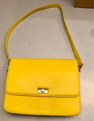 J. CREW Leather Envelope Flap Crossbody Bag Purse Yellow 2012 Nice Pre-Owned • $20