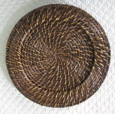 Artera Wicker Rattan Charger Plates - Set Of 4 13 Inch Round Woven Plate MCM • $31.47