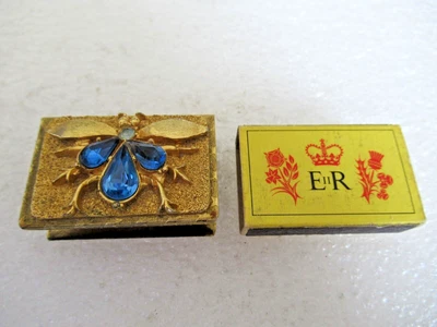 £10 • Buy Mirella Gilt Metal Gold Tone Matchbox Holder With A Bee Motif With Bryant & May