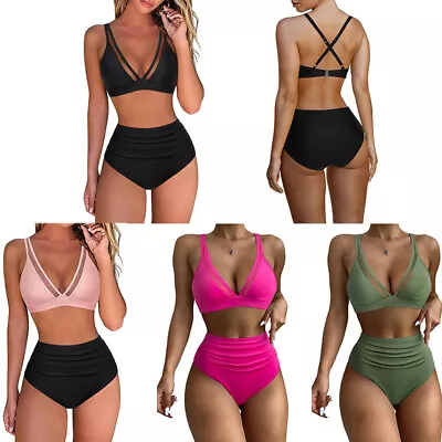 Bikini Swimsuit Underwear Swimwear Bra Costume Swimming One Piece Mesh Padded UK • £5.16