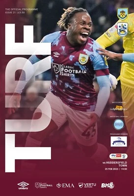 £1 • Buy Burnley Vs Huddersfield Town 25/02/23 Matchday Programme