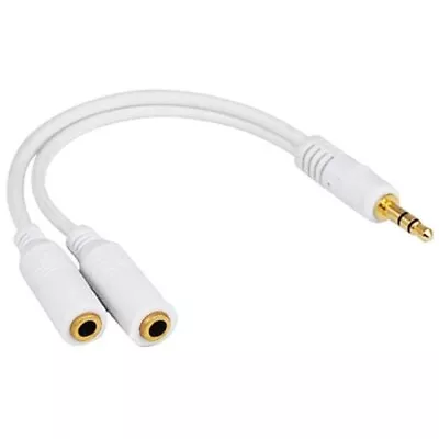 £3.49 • Buy TRIXES White 3.5mm Headphone Earphone Jack Splitter NEW Accessory Cable Adaptor
