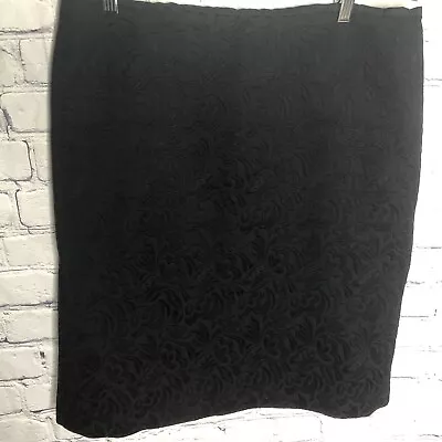 Sigrid Olsen A-Line Knee Length Skirt Floral Print  Black Lined Womens 12 • $21.99