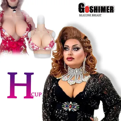 C-H Cup Silicone Breast Forms Breastplate Fake For Drag Queen Crossdresser Chest • $69.30