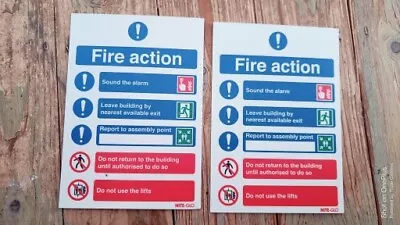 £6.99 • Buy 5 Point Fire Action Notice Do Not Use Lifts Nite-Glo X2
