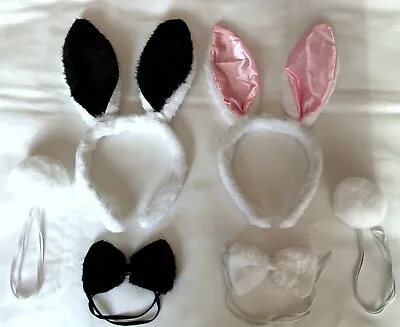 3 Pcs Bunny Rabbit Ears Headband Tail & Bow Set - Kids Easter/Halloween Costume • £3.39