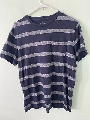 J Crew Mercantile White And Navy Striped Tee Medium • $11.99