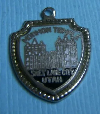 Vintage Mormon Temple Salt Lake City Utah Shield Sterling Charm • $24.99