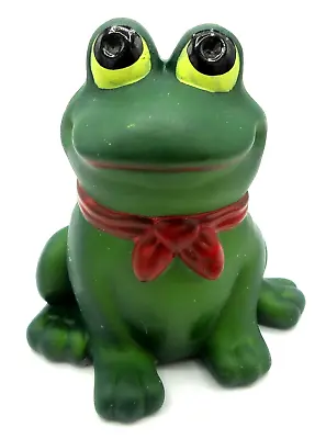 Hand Painted Ceramic Frog With Red Tie Airbrushed Body Nice Shadows 4 Inches • $11.15
