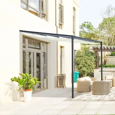£293.99 • Buy Wall Mounted Garden Pergola Lean To Gazebo 3x3m Patio Retractable Canopy Shade