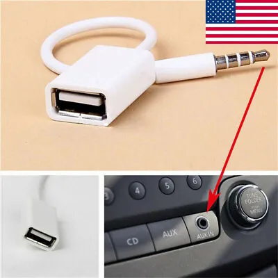 3.5mm Male AUX Audio Plug Jack To USB 2.0 Female Converter Cord Cable Car MP3  • $1.42