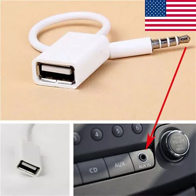 Ack Music Audio Player Flash Drive Port Car Aux To USB Adapter Cable Converter • $1.42