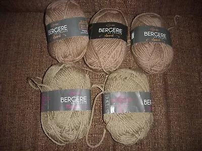 £6 • Buy BERGERE DE FRANCE NEW  5  X 25g BROWN  MIXED YARN WOOL  MAGIC SPORT 