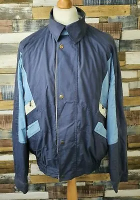 Gabicci Mens Vintage Blue Cotton Blend Car Coat Jacket Size 52 In. • £22.49