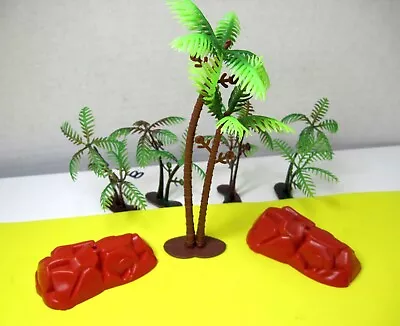 HO N Scale Palm Trees & Rocks Model Train Layouts Scenery 1:70-1:150 7 Pcs • $4.99